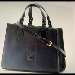 Dooney & Bourke black Florentine leather Gia satchel - new with tags